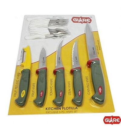 Glare Kitchen Flotilla Knife 5 Pcs Set With Free 10 Pcs Fruit Fork