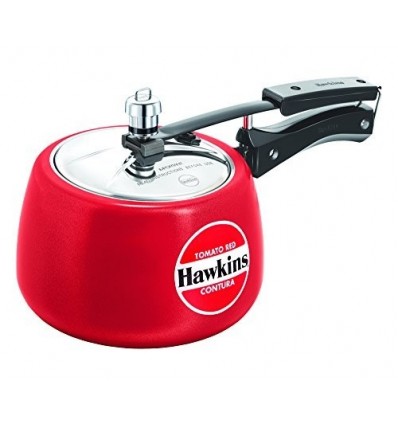 Hawkins Ceramic Coated Contura Pressure Cooker, 3 L, Red