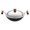 Hawkins/Futura L19 Hard Anodised Deep Fry Pan Rounded Kadai with Stainless Steel Lid, 1.5-Liter