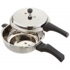 Prestige Deluxe Alpha Induction Base Stainless Steel Senior Pressure Pan with Lid, Small, Silver