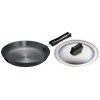 Hawkins Futura Hard Anodised Frying Pan With Steel Lid, 25cm Black