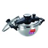 Prestige Clip On Stainless Steel Kadai Pressure Cooker with Glass Lid Accesso...