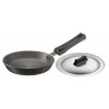 Hawkins Futura Hard Anodised Frying Pan With Lid, 18cm Black