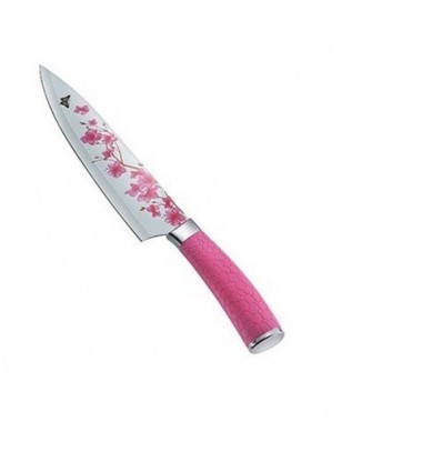 Prestige Floral Stainless Steel Cooks Knife, Pink