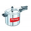 Prestige PRNPC6.5 Nakshatra Plus 6.5-Liter Flat Base Aluminum Pressure Cooker for Gas and Induction Stove, Medium, Silver